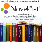 graphic indicates that NoveList is available for patrons to help them find the next books they'd like to read based on the types of books and authors they've already read and liked