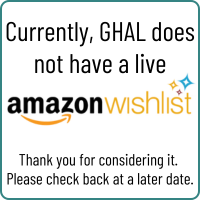 graphic stating "Currently, GHAL does not have a live Amazon Wish List"