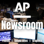 Graphic indicating the AP Newsroom photos, sound bites, graphics and other news resources are available on POWER Teens