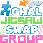 graphic to let people know they can bring in jigsaw puzzles to swap out for new ones at the library