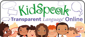 KidSpeak icon indicates that Transparent Language online is available for kids to learn a foreign language on POWER Kids